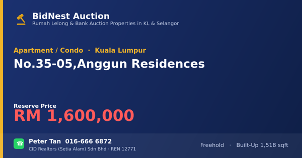 Apartment / Condo · No. 35-05, Anggun Residences