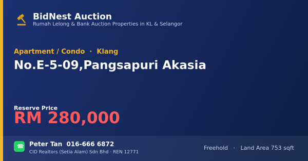 Apartmen / Kondo · No. E-5-09, Pangsapuri Akasia