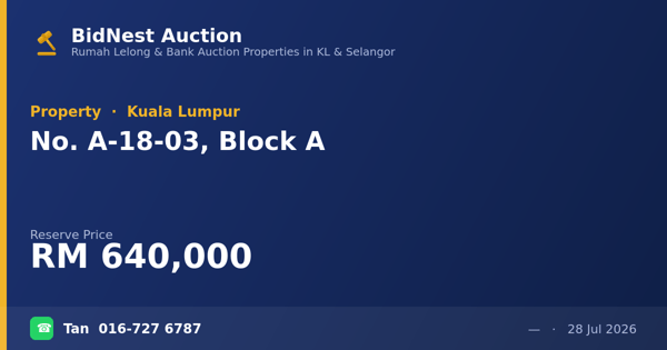 Hartanah · No. A-18-03, Block A