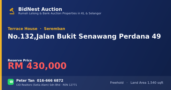 Terrace House · No. 132, Jalan Bukit Senawang Perdana 49