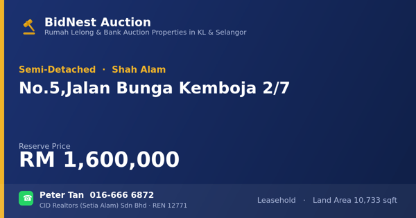 Semi-D · No. 5, Jalan Bunga Kemboja 2/7