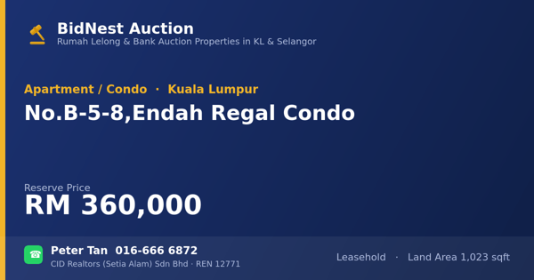 Apartmen / Kondo · No. B-5-8, Endah Regal Condo