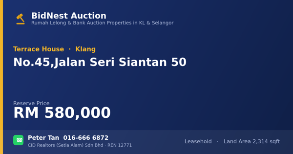Rumah Teres · No. 45, Jalan Seri Siantan 50