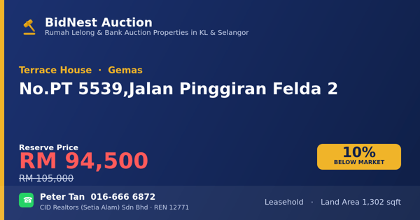 Terrace House · No. PT 5539, Jalan Pinggiran Felda 2