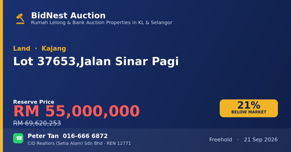 Tanah · Lot 37653, Jalan Sinar Pagi