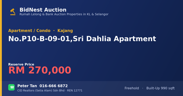 Apartment / Condo · No. P10-B-09-01, Sri Dahlia Apartment