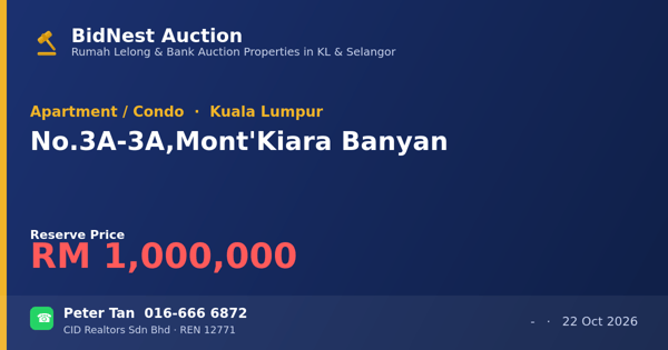 Apartmen / Kondo · No. 3A-3A, Mont' Kiara Banyan