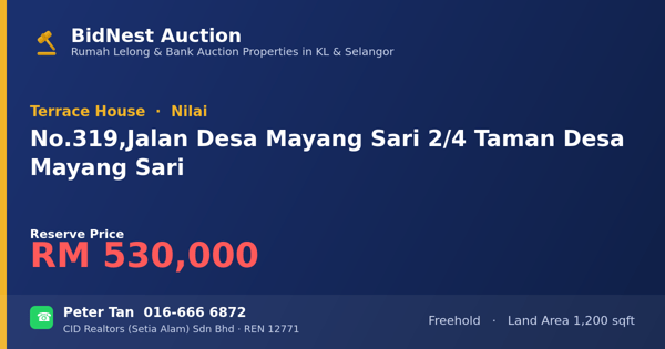 Terrace House · No. 319, Jalan Desa Mayang Sari 2/4 Taman Desa Mayang Sari