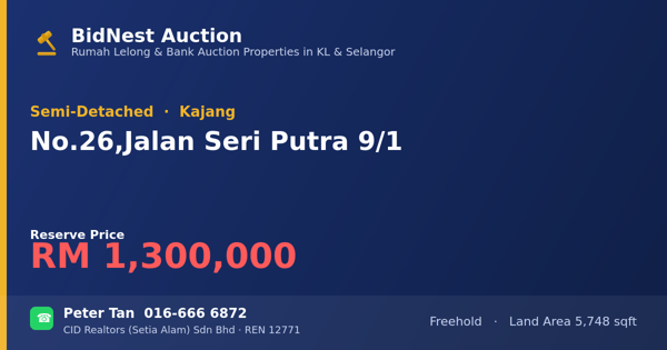 Semi-D · No. 26, Jalan Seri Putra 9/1