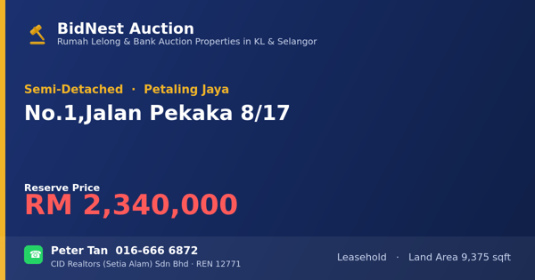 Semi-Detached · No. 1, Jalan Pekaka 8/17