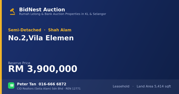 Semi-D · No. 2, Vila Elemen