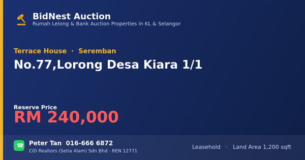 Terrace House · No. 77, Lorong Desa Kiara 1/1