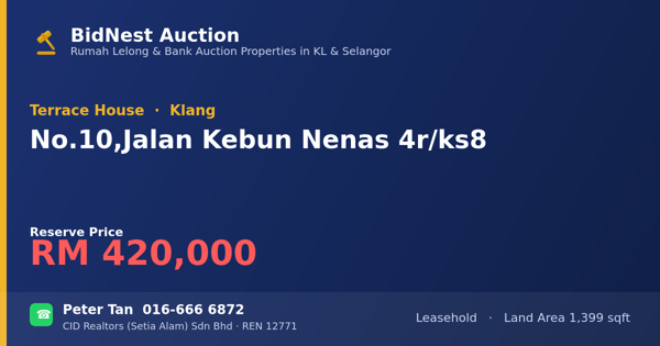 Terrace House · No. 10, Jalan Kebun Nenas 4r/ks8