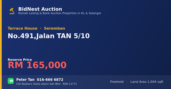 Terrace House · No. 491, Jalan TAN 5/10