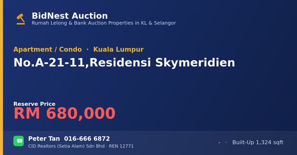Apartmen / Kondo · No. A-21-11, Residensi Skymeridien