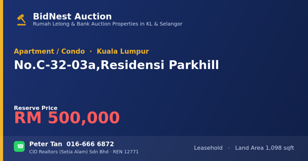 Apartment / Condo · No. C-32-03a, Residensi Parkhill