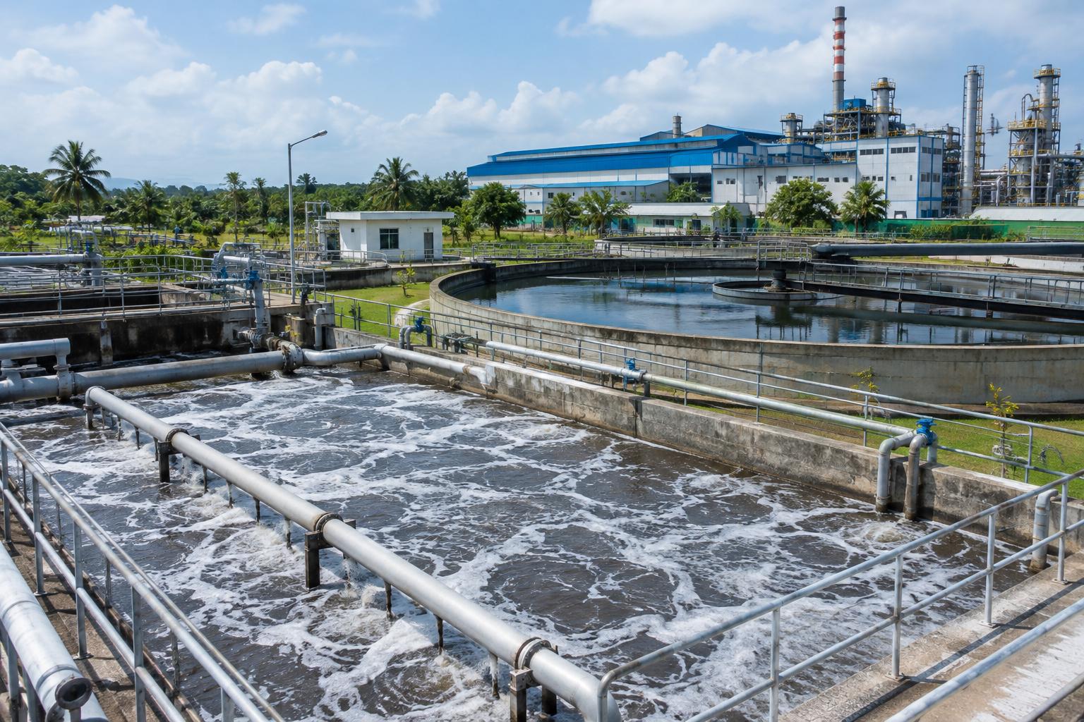 Loji rawatan air sisa industri bersebelahan kilang