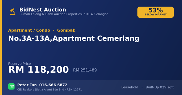 Apartmen / Kondo · No. 3A-13A, Apartment Cemerlang
