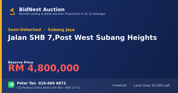 Semi-D · Jalan SHB 7, Post West Subang Heights