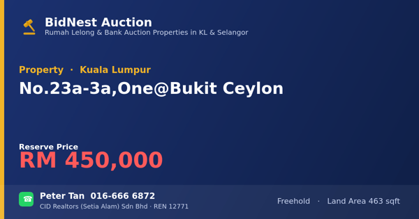 Hartanah · No. 23a-3a, One @ Bukit Ceylon