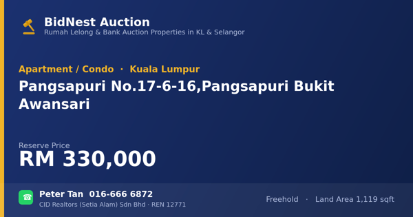 Apartmen / Kondo · Pangsapuri No. 17-6-16, Pangsapuri Bukit Awansari