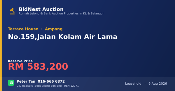 Rumah Teres · No. 159, Jalan Kolam Air Lama