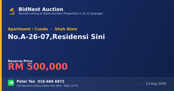 Apartment / Condo · No. A-26-07, Residensi Sini