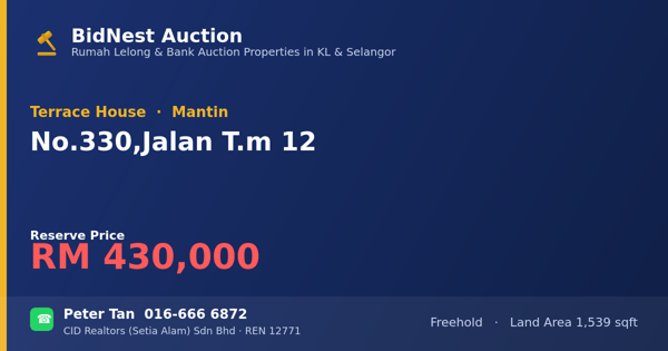 Terrace House · No. 330, Jalan T.m 12