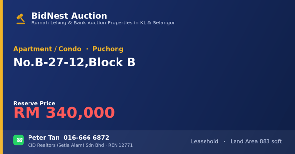 Apartment / Condo · No. B-27-12, Block B