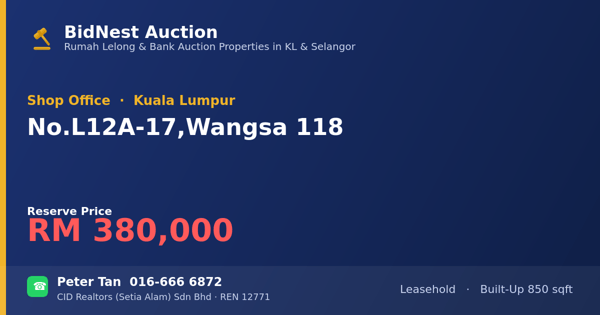 Kedai Pejabat · No. L12A-17, Wangsa 118