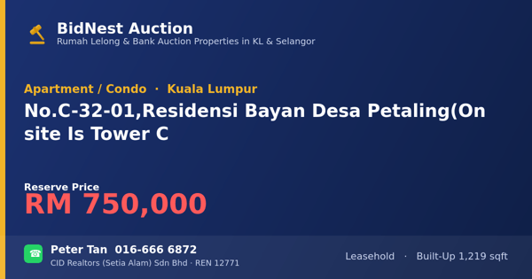 Apartment / Condo · No. C-32-01, Residensi Bayan Desa Petaling (On site Is Tower C