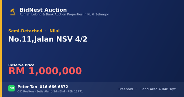 Semi-Detached · No. 11, Jalan NSV 4/2