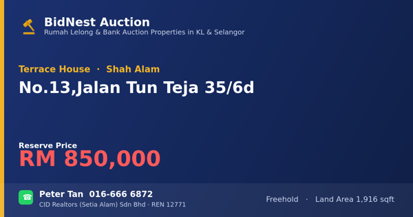 Terrace House · No. 13, Jalan Tun Teja 35/6d