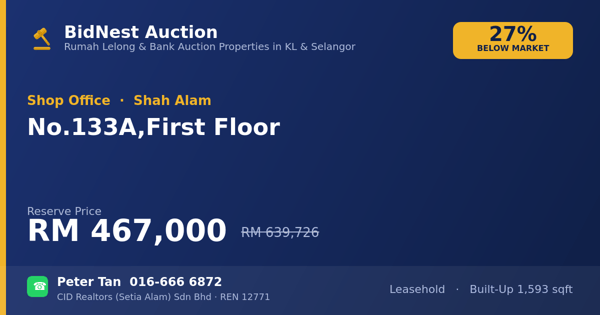 Kedai Pejabat · No. 133A, First Floor