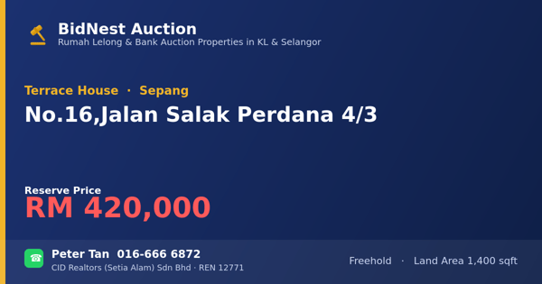 Terrace House · No. 16, Jalan Salak Perdana 4/3