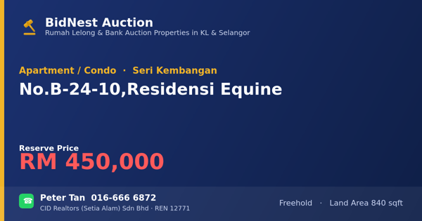 Apartment / Condo · No. B-24-10, Residensi Equine