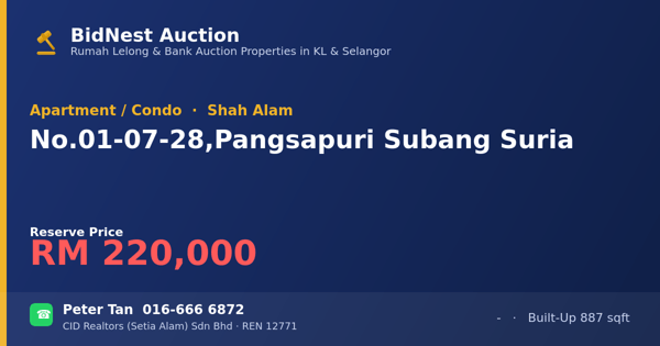 Apartmen / Kondo · No. 01-07-28, Pangsapuri Subang Suria