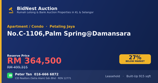 Apartment / Condo · No. C-1106, Palm Spring @ Damansara