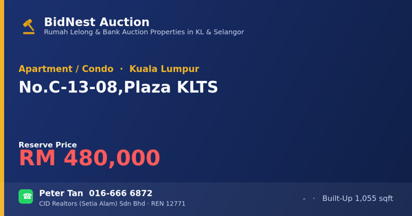 Apartment / Condo · No. C-13-08, Plaza KLTS