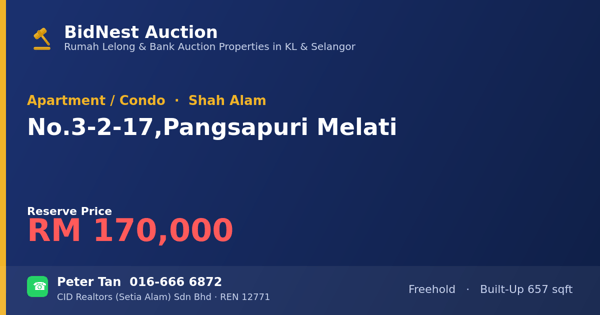 Apartment / Condo · No. 3-2-17, Pangsapuri Melati