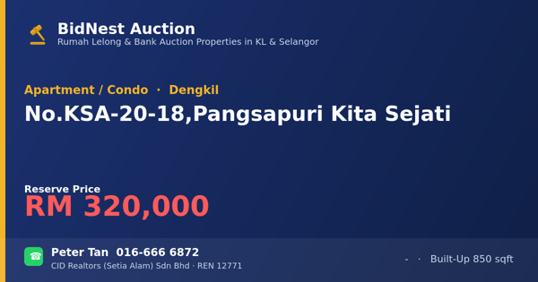 Apartmen / Kondo · No. KSA-20-18, Pangsapuri Kita Sejati