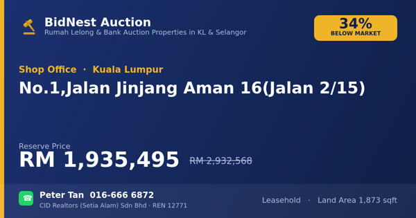 Kedai Pejabat · No. 1, Jalan Jinjang Aman 16 (Jalan 2/15)