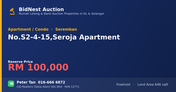 Apartment / Condo · No. S2-4-15, Seroja Apartment