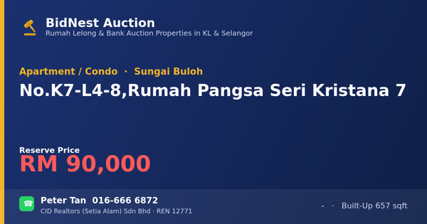 Apartment / Condo · No. K7-L4-8, Rumah Pangsa Seri Kristana 7