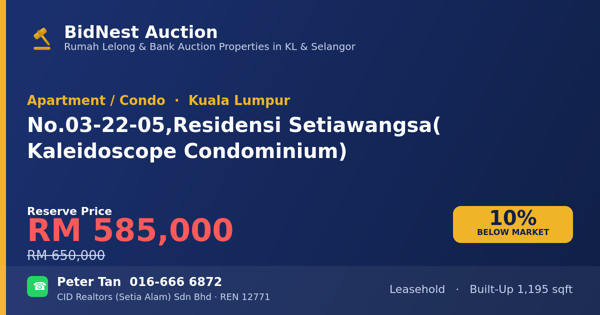 公寓 · No. 03-22-05, Residensi Setiawangsa (Kaleidoscope Condominium)