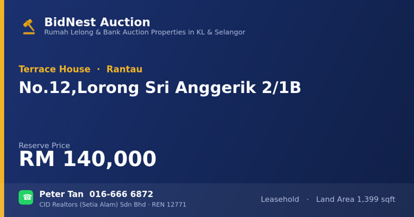 Rumah Teres · No. 12, Lorong Sri Anggerik 2/1B