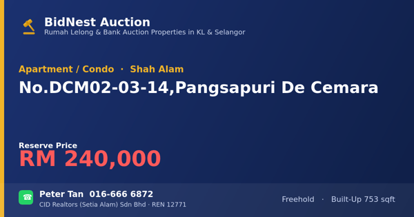 Apartmen / Kondo · No. DCM02-03-14, Pangsapuri De Cemara