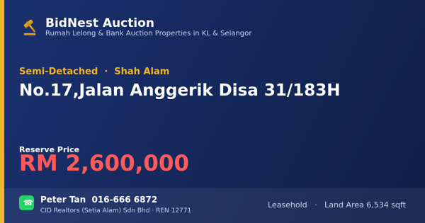 Semi-Detached · No. 17, Jalan Anggerik Disa 31/183H