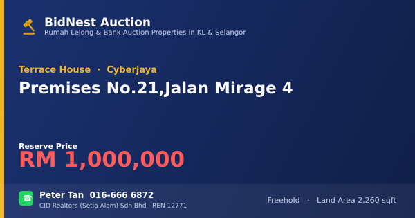 Terrace House · Premises No. 21, Jalan Mirage 4