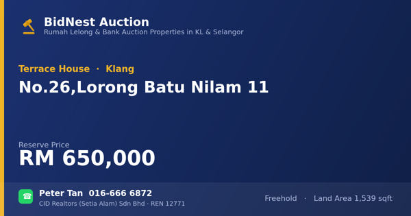 Rumah Teres · No. 26, Lorong Batu Nilam 11